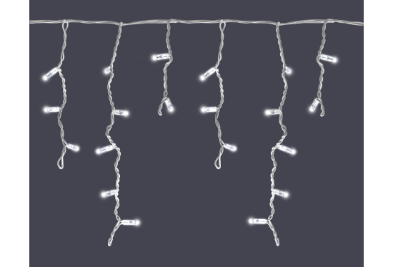 Connectable Pro Icicle Lights - 5m Length - 50cm Drop - 150 Static LEDs