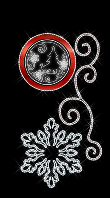 Pole Motif - "2D Snowflake Plexi" - 180cm x 100cm