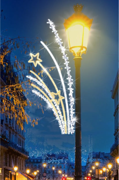 Pole/Wall Motif - "Fireworks and Star" - 220cm x 95cm