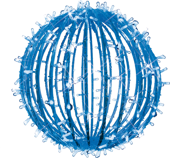 3D Prelit Sphere - Multiple Sizes - with Flash LEDs- Powder Coated - 230V