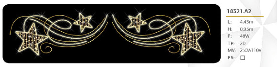 Cross Street Motif - "4 Stars" - 445cm x 95cm