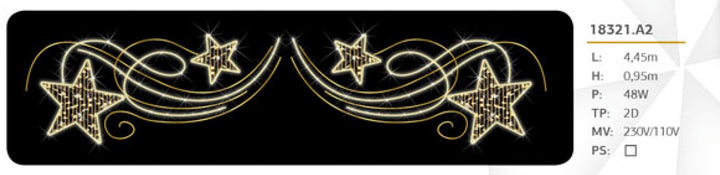 Cross Street Motif - "4 Stars" - 445cm x 95cm