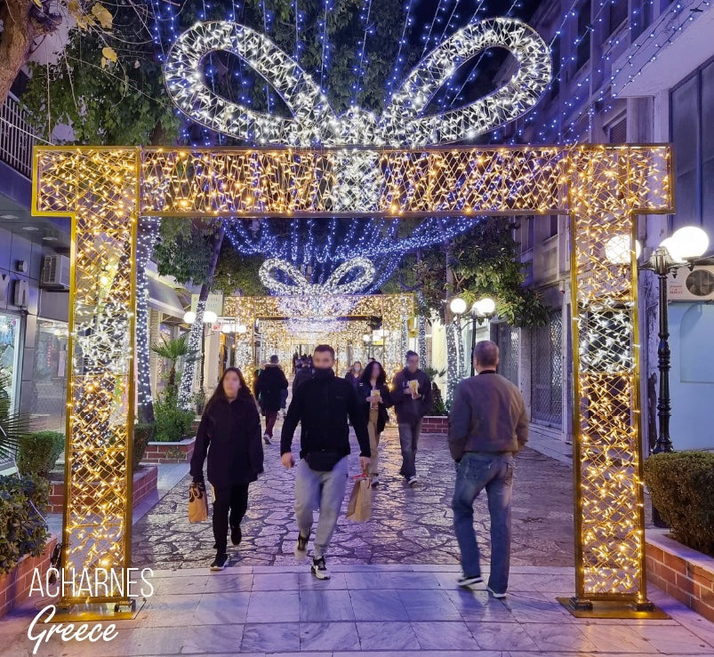 2D Prelit "Bow" Arch - 4m Tall x 4.3m Wide - Aluminium Structure