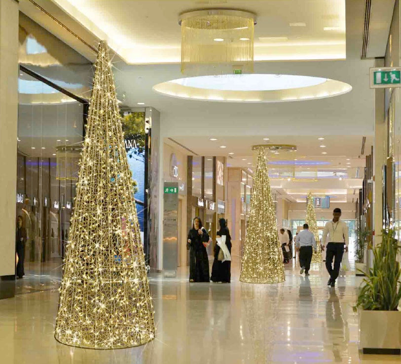 3D Aluminium Light Tree - 3.5m or 5.5m Tall - Warm White or Cool White