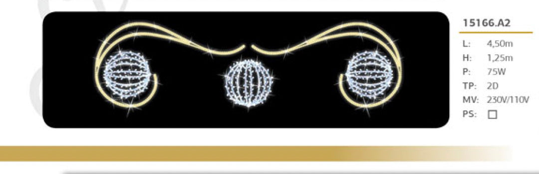 Cross Street Motif - "Sphere in Swish" - 450cm x 125cm
