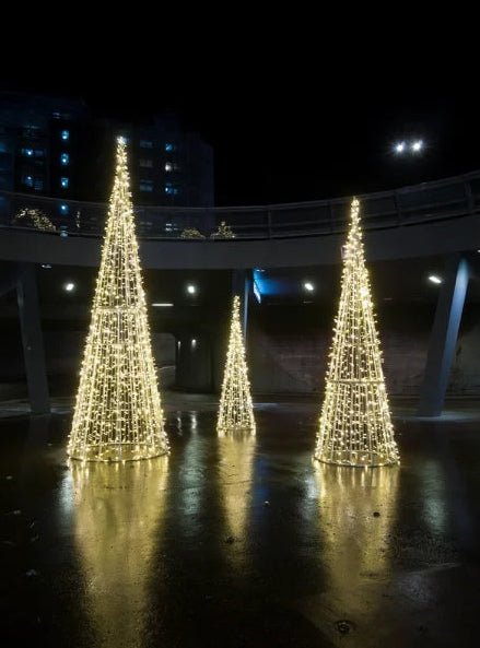 3D Aluminium Light Tree - 3.5m or 5.5m Tall - Warm White or Cool White