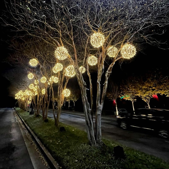 3D Prelit Sphere - Multiple Sizes - with Flash LEDs- Powder Coated - 230V