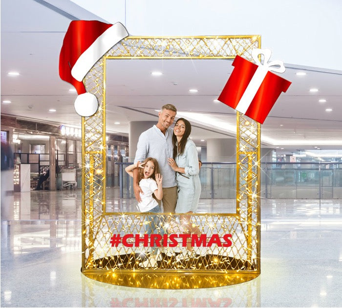 2D Prelit "Seasonal Frame" Photo Opp - 2.6m Tall