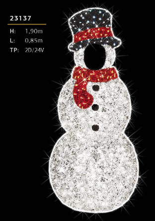 2D Prelit "Face-in-Holes" Photo Opp - 6ft Tall Snowman