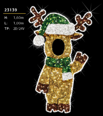 2D Prelit "Face-in-Holes" Photo Opp - 6ft Reindeer