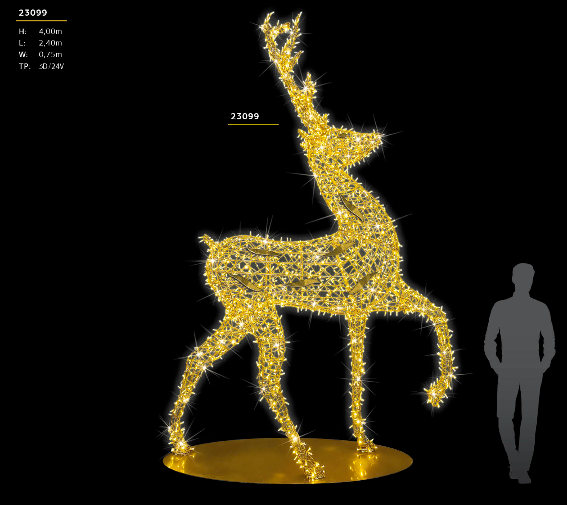 3D Prelit "Giant Reindeer" - 4m Tall