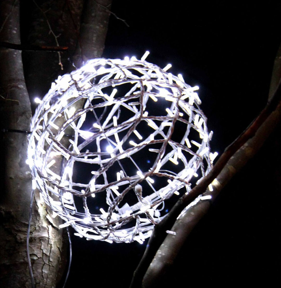 3D Prelit Sphere - Multiple Sizes - with Flash LEDs- Powder Coated - 230V