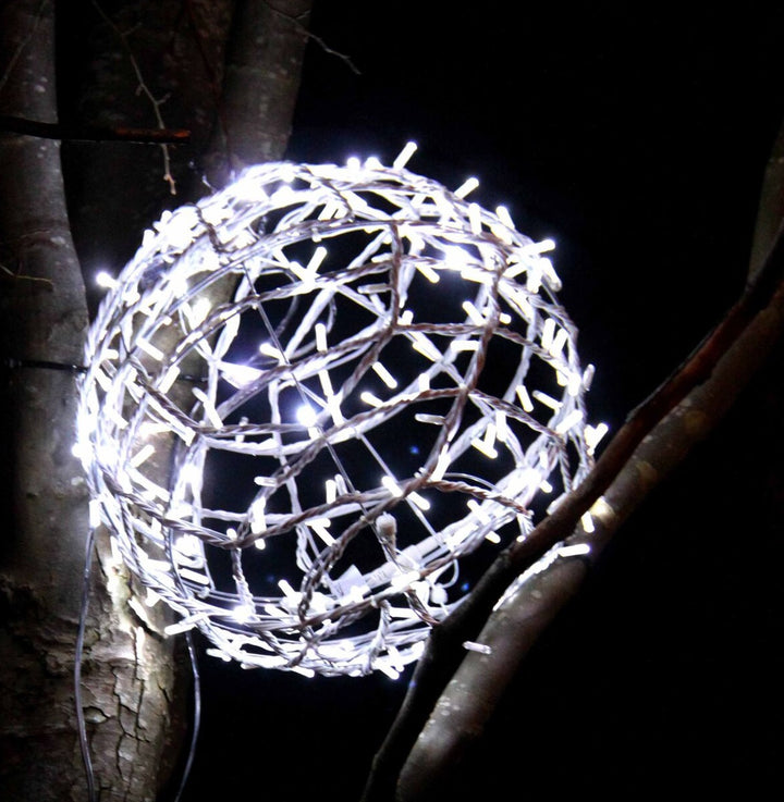 3D Prelit Sphere - Multiple Sizes - with Flash LEDs- Powder Coated - 230V