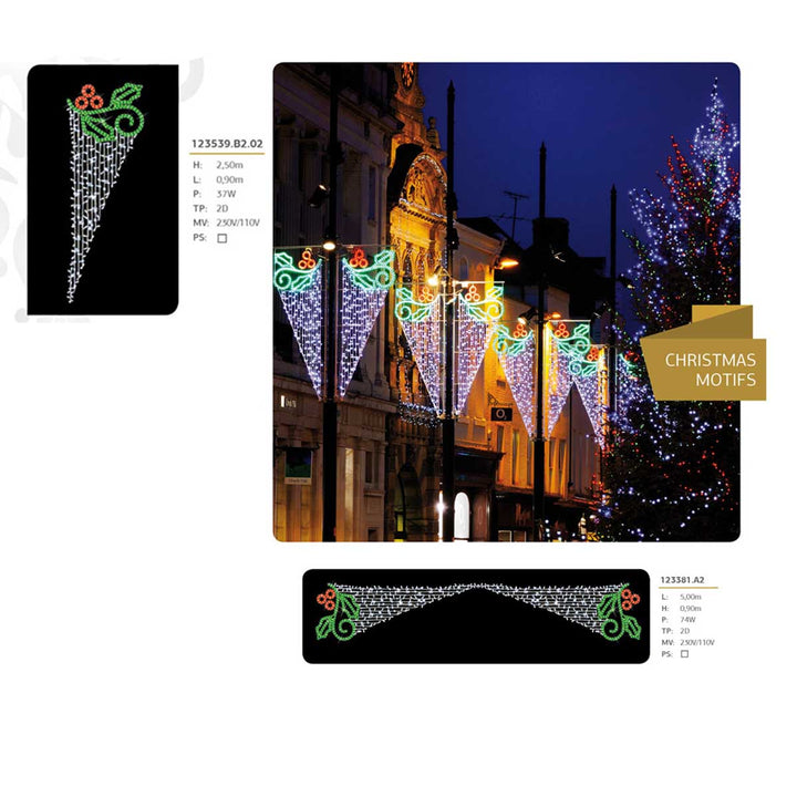 Pole / Wall Motif - "Holly" - 250cm x 90cm