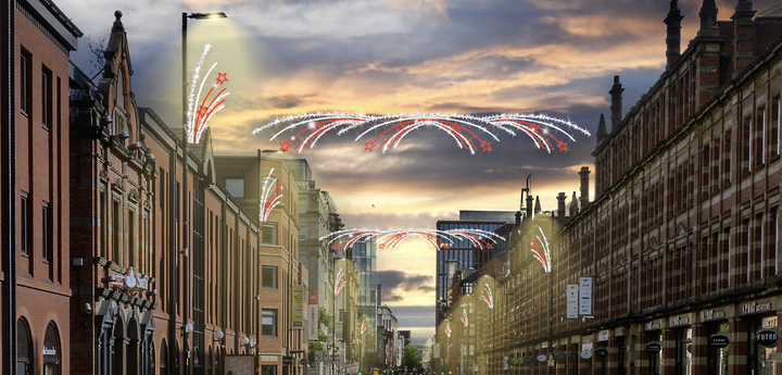 'Fireworks and Stars' Cross Street Motif.