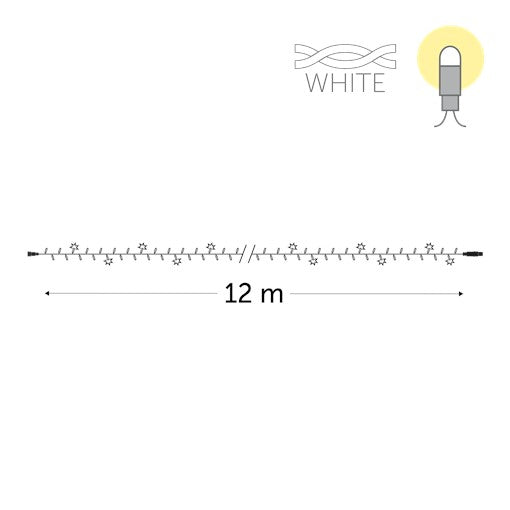 Connectable ProCluster Lights - 12m Cable - 480 leds (48 twinkle) - 230V