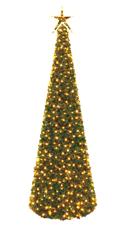 3D Branch Cone Tree with Star Topper