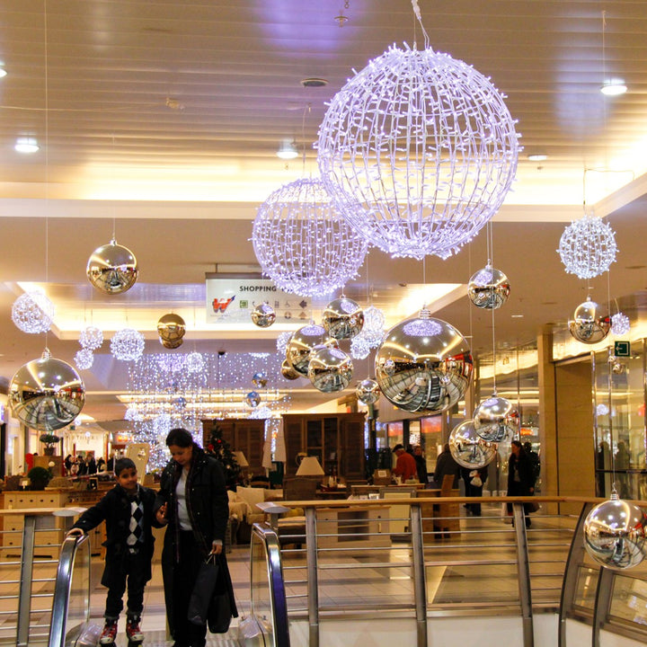 3D Prelit Sphere - Multiple Sizes - with Flash LEDs- Powder Coated - 230V