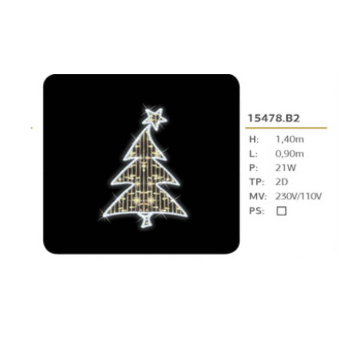 Pole Motif - "2D Xmas Tree" - 140cm x 90cm